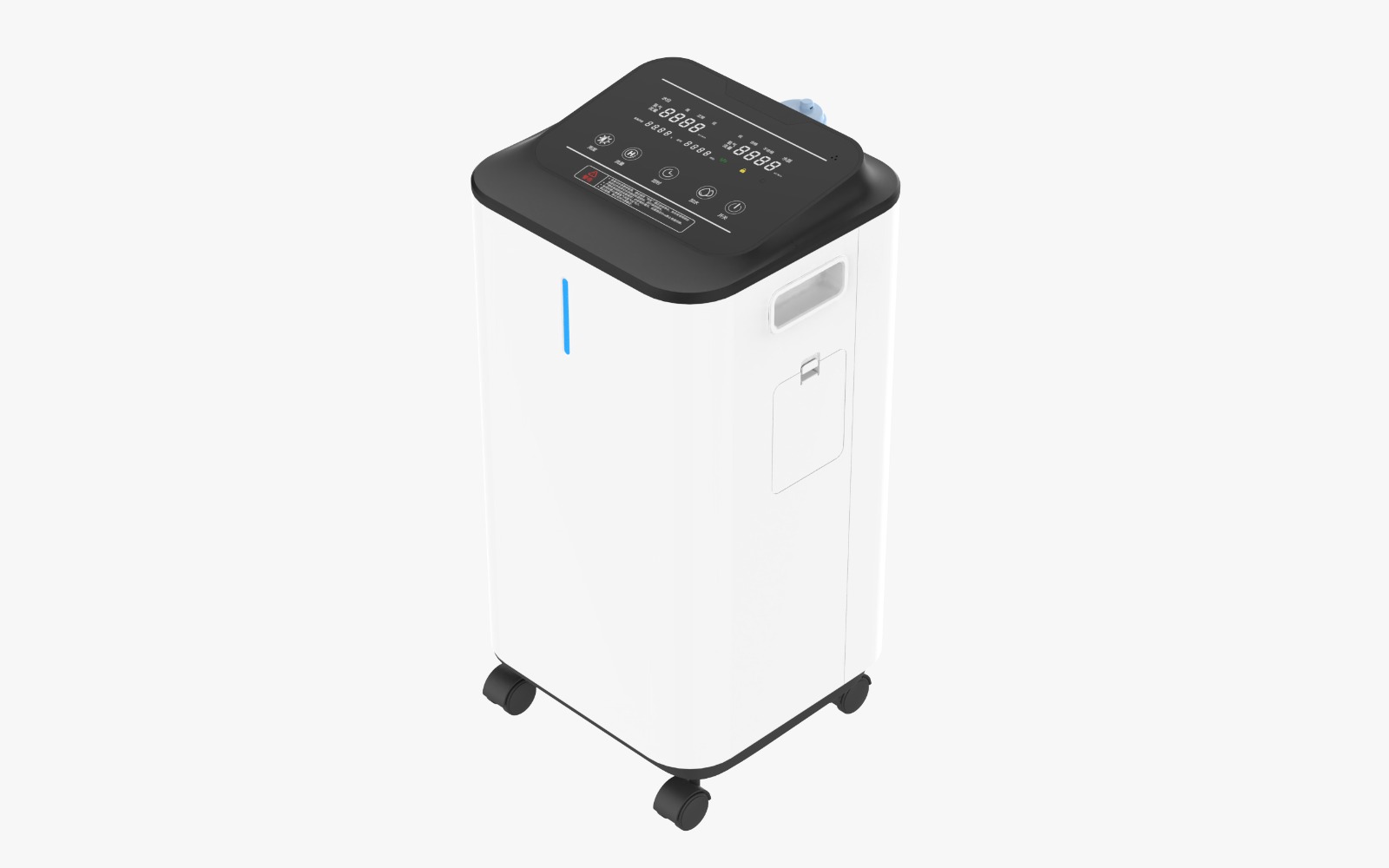 Hydrogen-oxygen machine three-quarter view with touch control panel